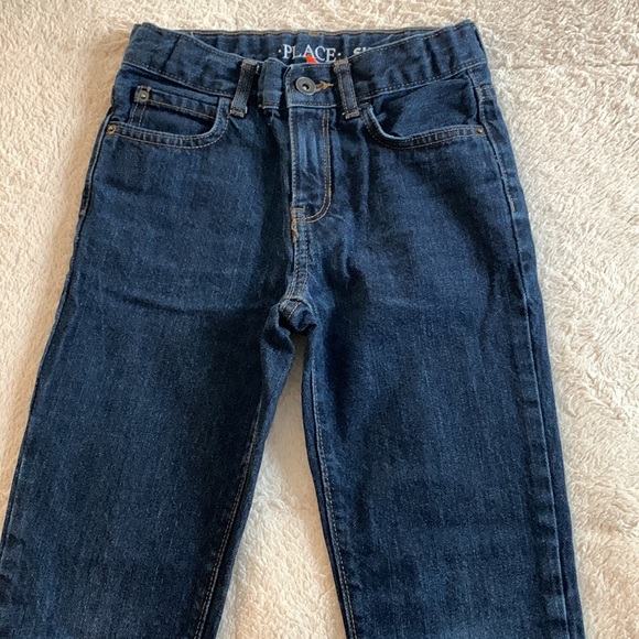 Children’s Place 8 Skinny Jeans EUC Adjustable Waist Dark Denim - Picture 11 of 12